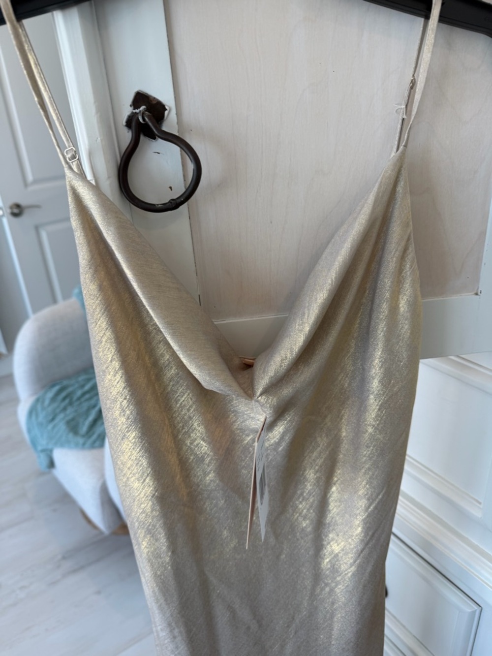 Revolution Metallic Silver Slip Dress